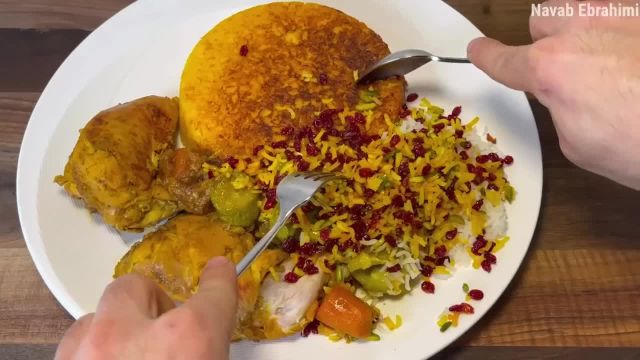 طرز تهیه ته‌ جین همایونی با خوراک مرغ غذای خوشمزه و اصل ایرانی