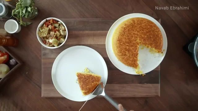 طرز تهیه ته‌ چین و سالاد غذای خوشمزه و مجلسی ایرانی به روش اصیل