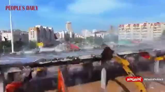 تخریب و بازسازی پل در چین تنها در 54 ساعت | ویدیو