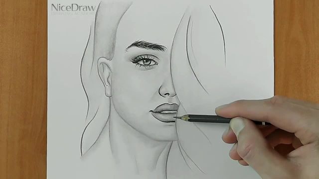آموزش نقاشی چهره دختر با مداد برای مبتدیان