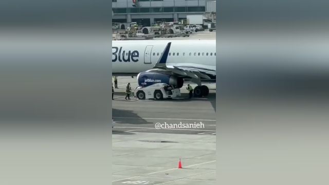 تصادف خودروی یدک‌ کش به یک فروند هواپیما مسافربری در فرودگاه سانفرانسیسکو