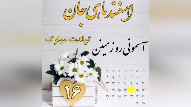 کلیپ تبریک تولد 16 اسفند ماهی || تولدت مبارک عزیزم