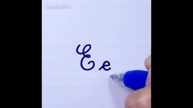 نحوه نوشتن حرف E e به خط شکسته فرانسوی