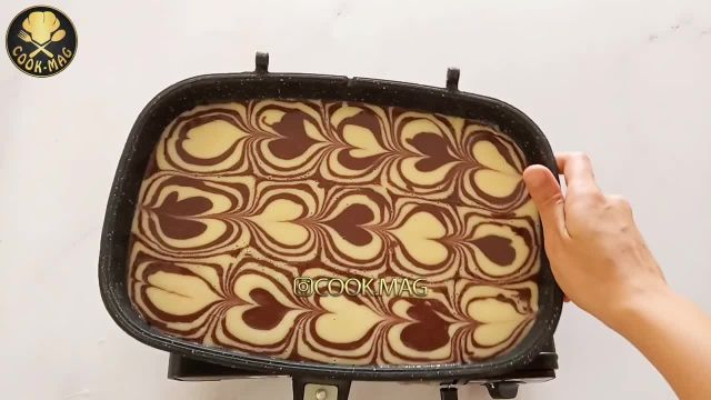 آموزش کیک مرمری (دو رنگ) فوری و خوشمزه بدون فر