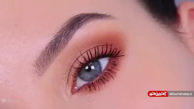 آموزش آرایش چشم نارنجی و طلایی | ویدیو