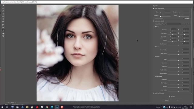 آموزش فتوشاپ از پایه درس 107 - تغییر هوشمند چهره در فتوشاپ با فیلتر Liquify