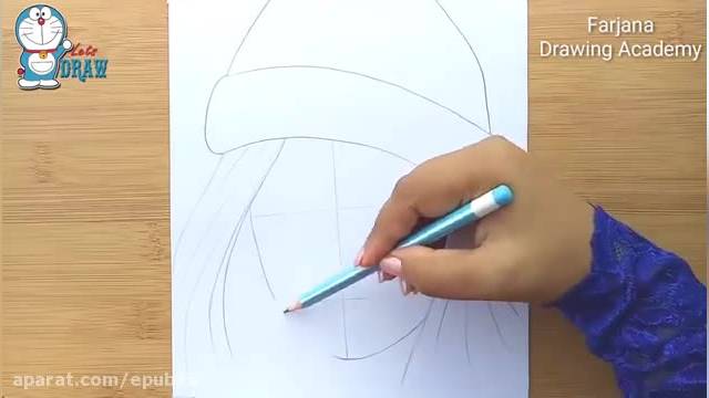 آموزش طراحی دختر با مداد