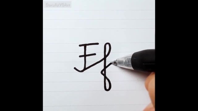 نحوه نوشتن حرف F f در خط شکسته اندونزیایی