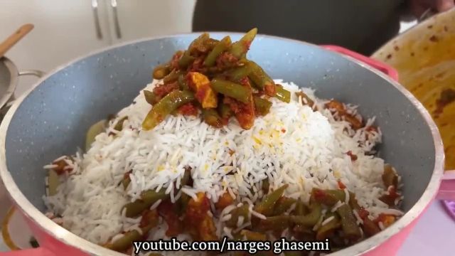 طرز تهیه لوبیا پلو با گوشت خوشمزه و مجلسی به سبک رستورانی