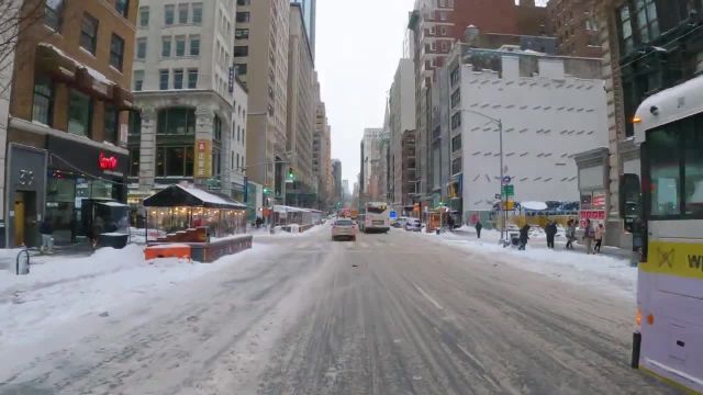 ویدیویی از شهر نیویورک پس از طوفان برفی | رانندگی در هوای برفی