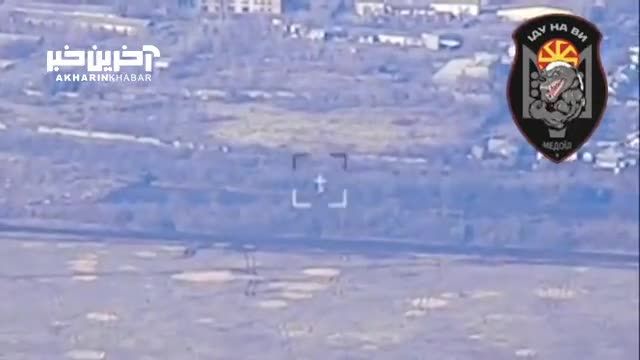 لحظه تخریب سامانه پدافندی پیشرفته روسی با استفاده از راکت‌های ارتش اوکراین