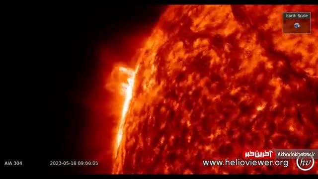 فوران یک لکه خورشیدی غول‌پیکر | ویدیو