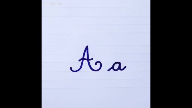 نحوه نوشتن حرف A a در خط شکسته عمودی | خط شکسته فرانسه