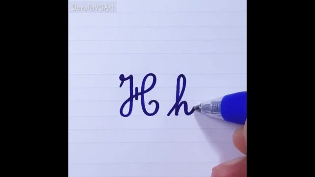 نحوه نوشتن حرف H h در خط شکسته | دستخط شکسته فرانسوی