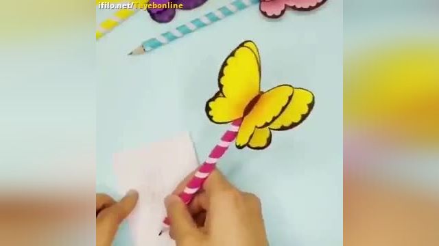 کاردستی سرمدادی پروانه برای کودکان