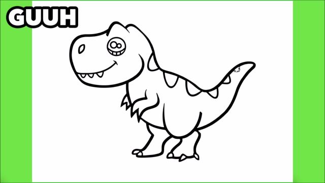 آموزش نقاشی دایناسور کیوت و ساده برای کودکان
