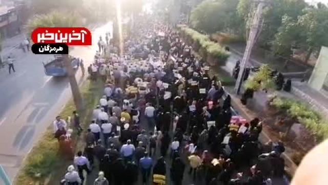 شهروندان بندرعباسی در حمایت از مردم غزه به خیابان آمدند