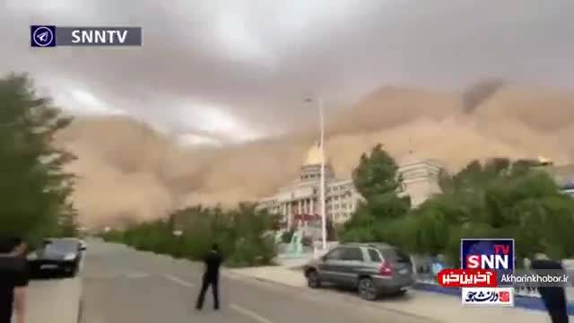 کلیپ طوفان شدید شن در مناطقی از شمال چین
