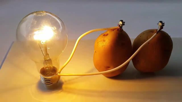 روشن کردن لامپ با سیب زمینی و تولید برق 220 ولت | ویدیو