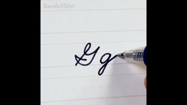 نحوه نوشتن حرف G g در خط شکسته آمریکایی