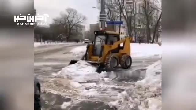اوضاع خیابان های مسکو در یخبندان و سرمای شدید
