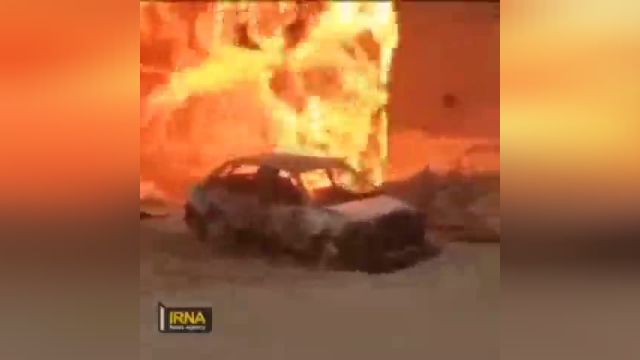انفجار لوله نفت حوالی روستای کشار بندر خمیر