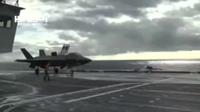 لحظه تیک‌ آف هواپیمای F-35 نیروی هوایی ایتالیا، از روی ناو هواپیمابر