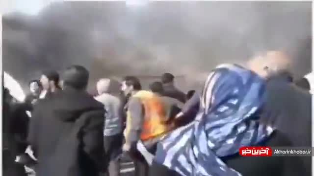 آتش‌سوزی 2 چادر زلزله‌زدگان در خوی | ویدیو