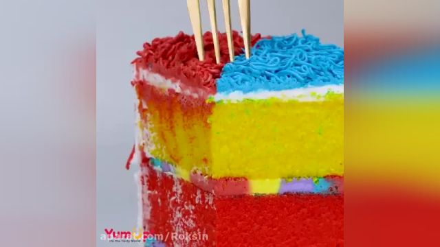 ساده ترین روش دیزایین کیک || کیک تولد زیبا