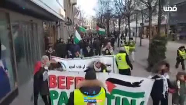 حمایت گسترده مردم سوئد از فلسطین: تظاهراتی که همه را به وجد آورد