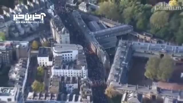 تصاویر هوایی گاردین از تجمع گسترده حامیان فلسطین در لندن
