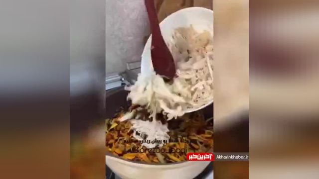 طرز تهیه مرصع پلو مجلسی با مرغ | ویدیو