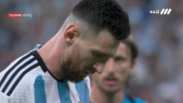 گل اول آرژانتین به کرواسی توسط مسی از روی نقطه پنالتی | ببینید