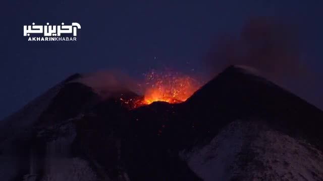 فوران آتشفشان اتنا در سیسیل ایتالیا