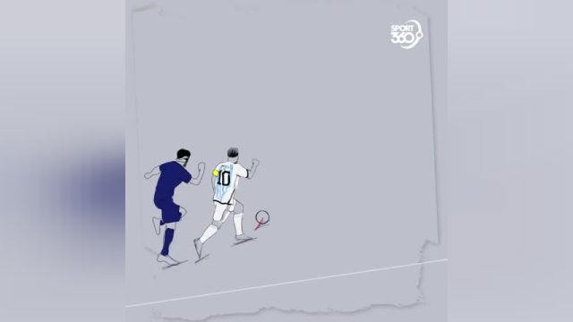 انیمیشن حرکت انفرادی مسی روی گل سوم آرژانتین با گزارش عربی | ویدیو
