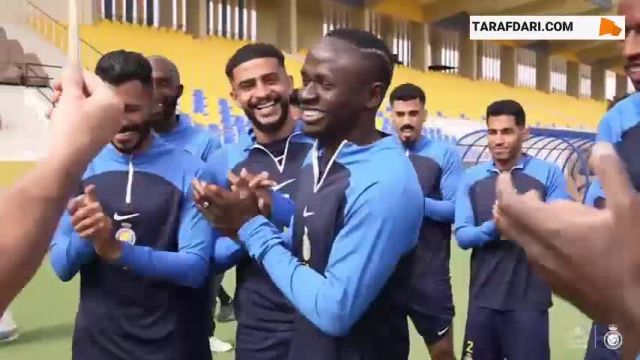 جشن یکصدمین بازی ملی سادیو مانه برای سنگال توسط رونالدو و سایر بازیکنان النصر