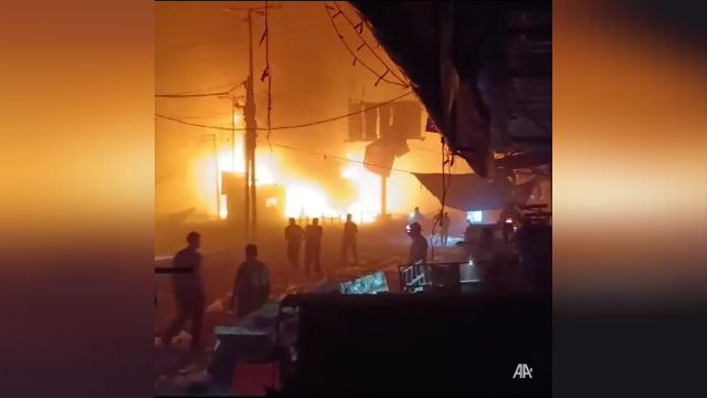 حمله صهیونیست‌ ها به بازاری در مرکز نوار غزه | فیلم