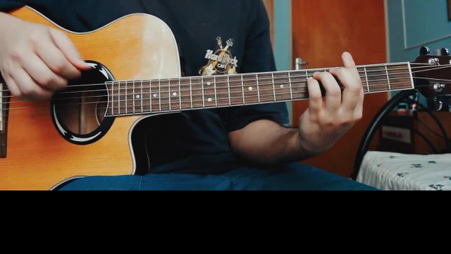 آموزش گیتار | آموزش کامل آهنگ راکستار از پست مالون