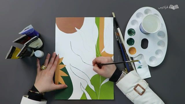 آموزش نقاشی حرفه ای با رنگ آکریلیک - طرح مینیمال رنگی