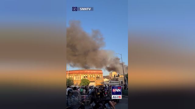 آتش سوزی در حوالی خیابان مولوی تهران | ویدیو