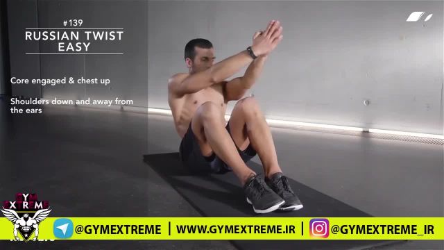 آموزش حرکت شکم روسی | تقویت عضلات مورب شکمی