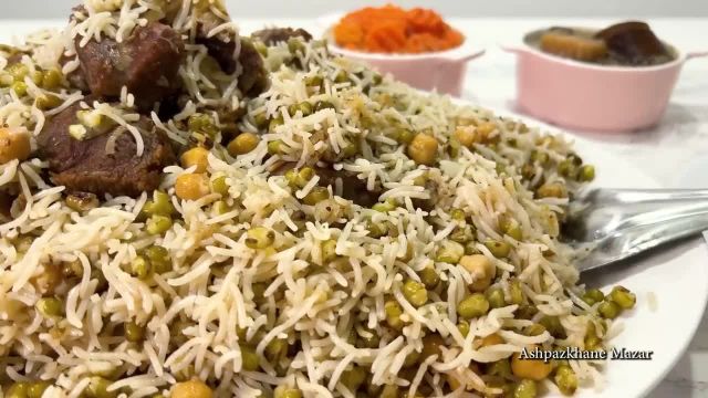 طرز تهیه ماش پلو افغانی با گوشت فوق العاده خوشمزه و مجلسی