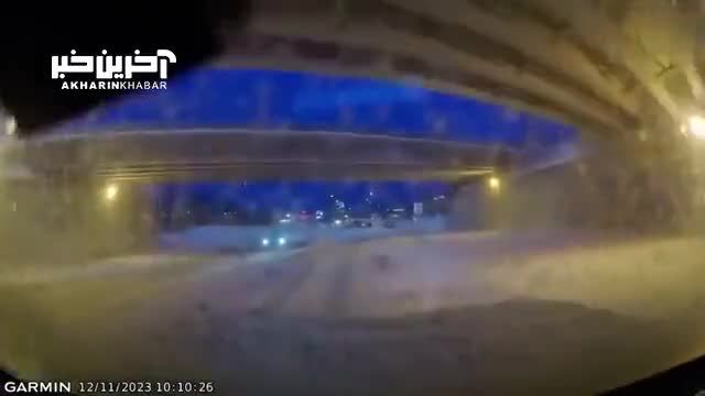 تجربه تکان دهنده سقوط یک خودرو از روی پل