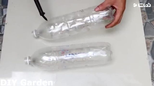 کاشت بوته سیر با بطری پلاستیکی || ترفند های بطری پلاستیکی