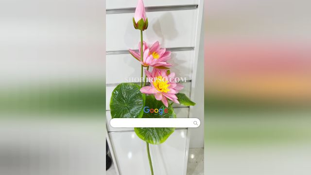لیست شاخه گل مصنوعی نیلوفر طرح 3 گل رنگ بندی صورتی پخش از فروشگاه ملی