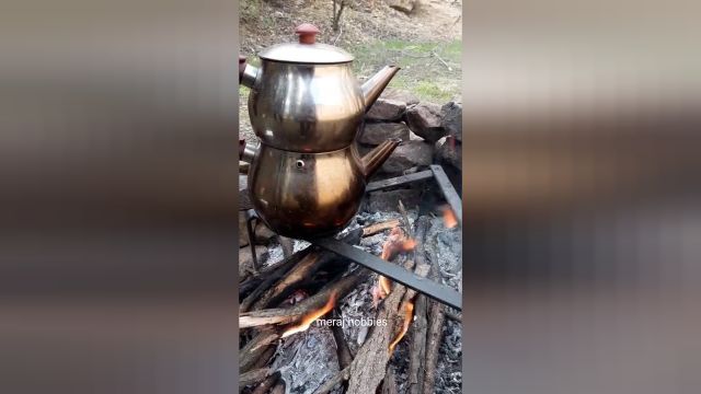 درست کردن چای آتیشی در جنگل