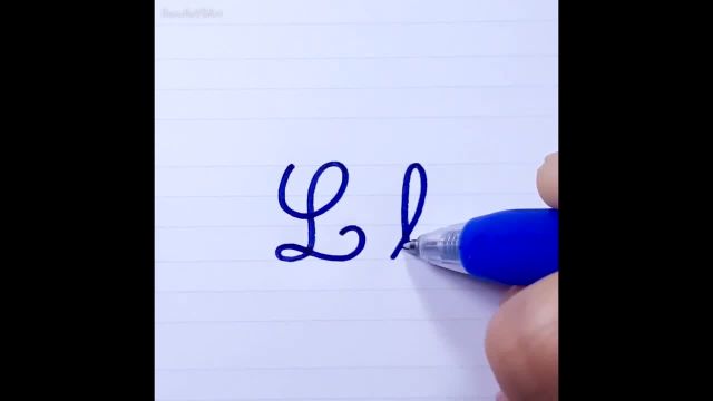 نحوه نوشتن حرف L l در خط شکسته دستخط شکسته فرانسوی