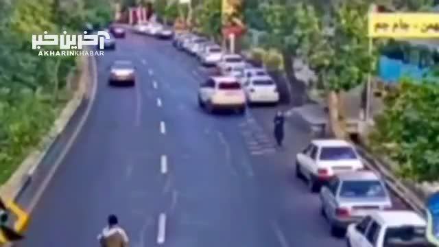 زیر گرفتن عابر پیاده توسط راننده ناشی در تبریز | فیلم