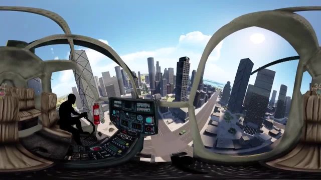 تجربه ی پرواز با هلیکوپتر  به صورت 360 درجه