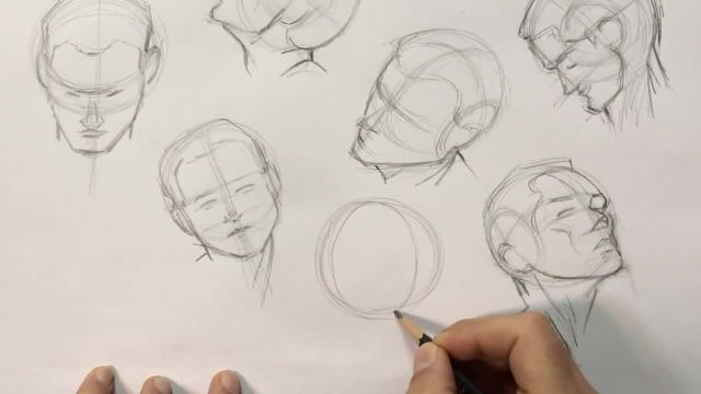 آموزش طراحی چهره از پایه تا پیشرفته : هفت حالت مختلف سر
